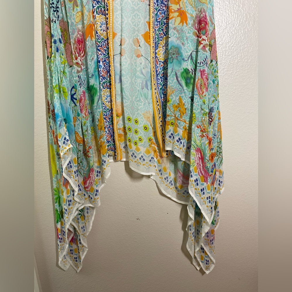 Soft Surroundings Boho Floral Kimono Cardigan – One Size – 100% Rayon hippie - Picture 8 of 16